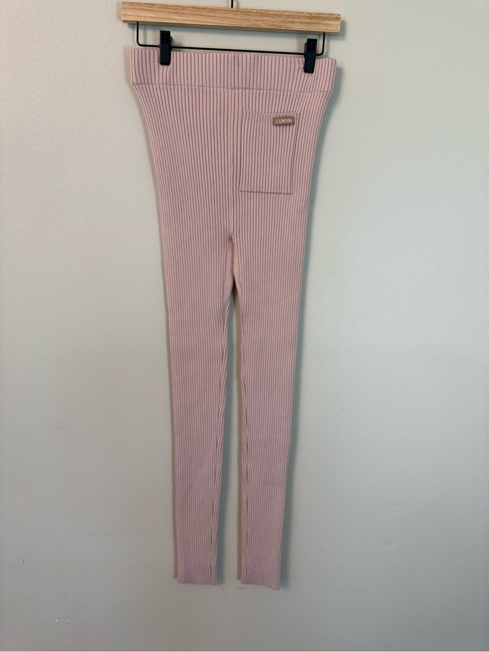 Lunya Cozy Cotton Silk Ribbed Leggings NWT Small Blush Pink - Picture 5 of 8